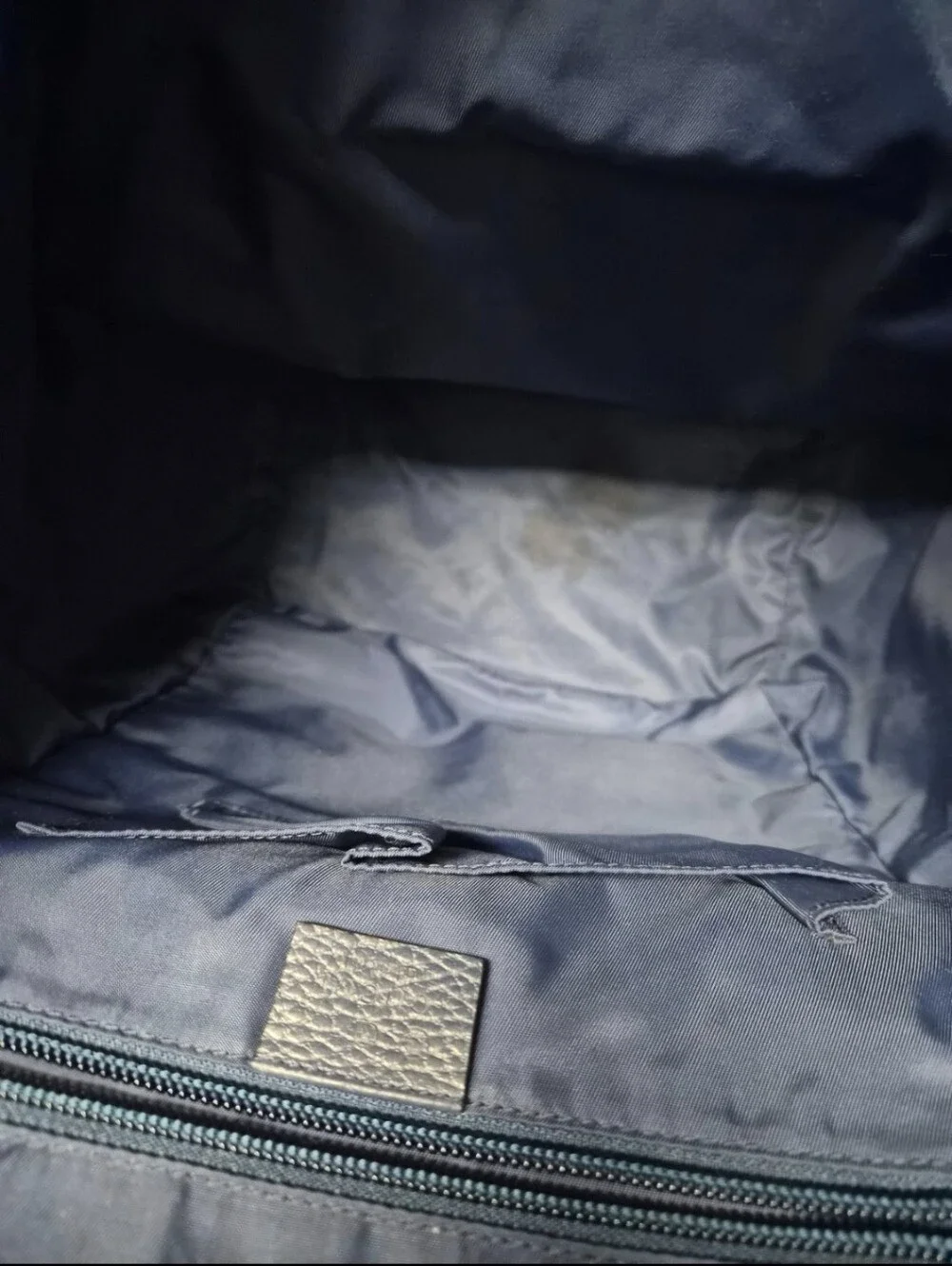 Authentic Gucci Blue Guccissima Nylon and Leather Light Backpack